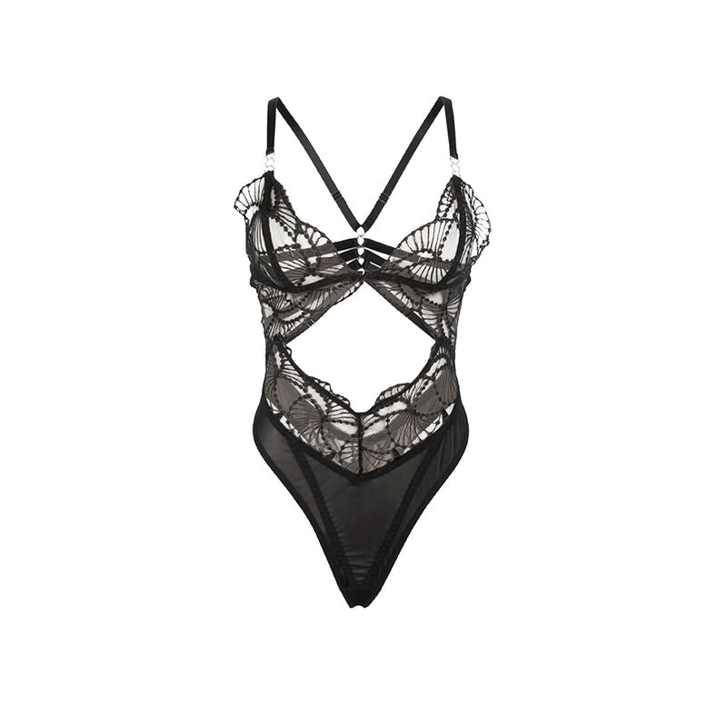 SUBBLIME - 955229 TRANSPARENTER BODY MIT HOHLSPITZE SCHWARZ L/XL – Dessous-Body Bild 5