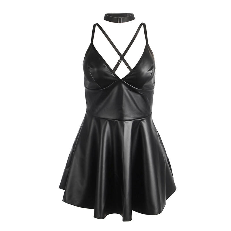 SUBBLIME - 955373 KLEID MIT SCHWARZEN LEDERTRÄGERN S/M – Dessous-Kleid Bild 5