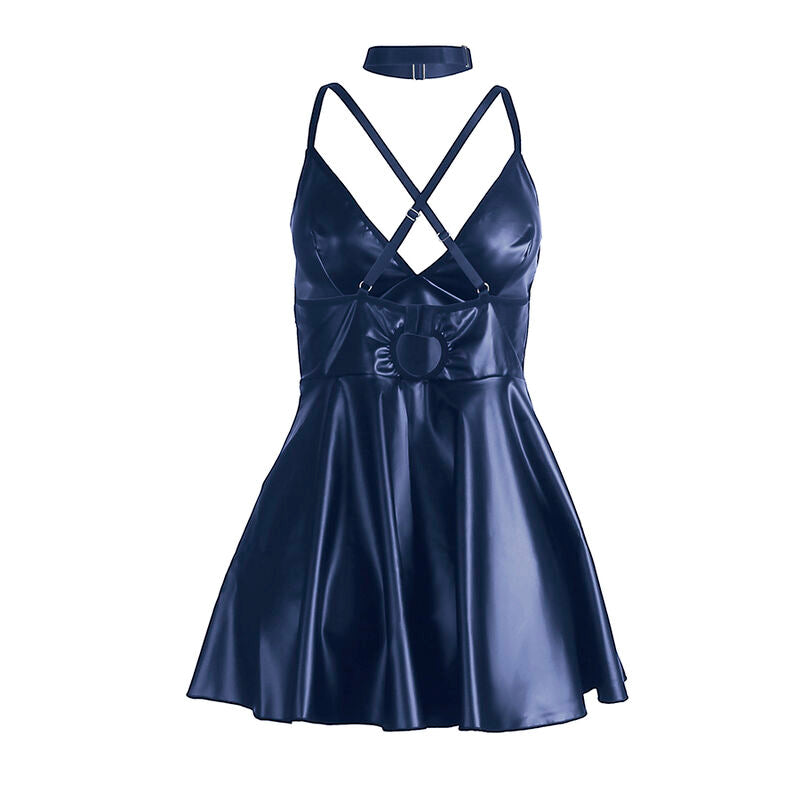SUBBLIME - 955427 KLEID MIT BLAUEN LEDERTRÄGERN L/XL – Dessous-Kleid Bild 7
