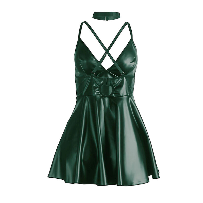 SUBBLIME - 955441 KLEID MIT GRÜNEN LEDERTRÄGERN L/XL – Dessous-Kleid Bild 6