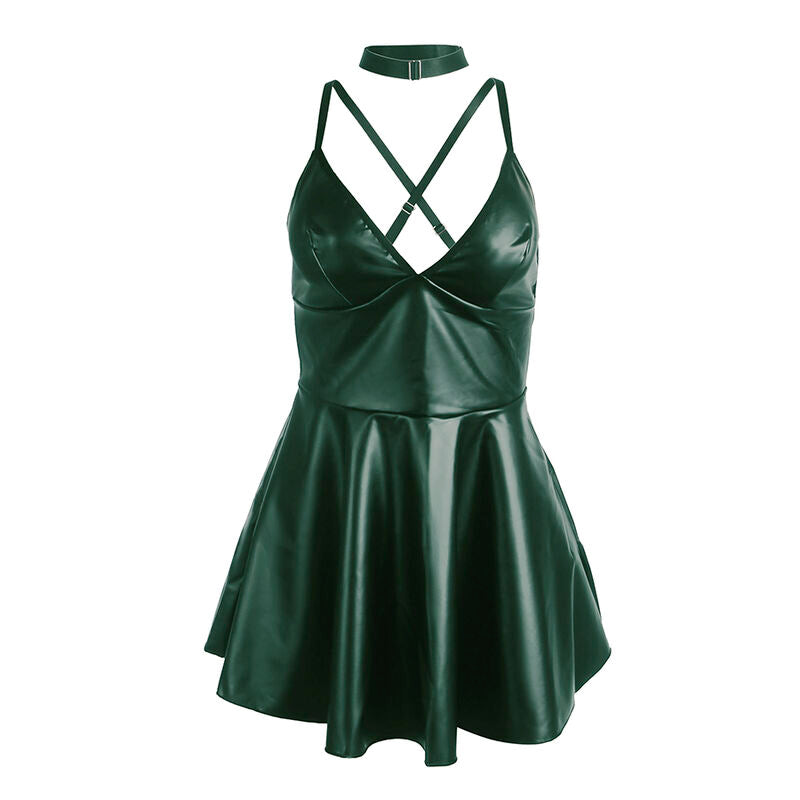 SUBBLIME - 955441 KLEID MIT GRÜNEN LEDERTRÄGERN L/XL – Dessous-Kleid Bild 5
