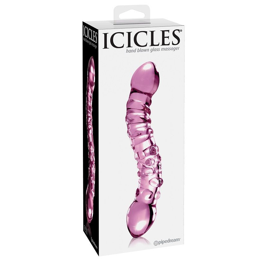ICICLES N. 55 Glasmassager – Glas G-Punkt- & P-Punkt-Stimulator, 13 cm Massager Vibrator Produktansicht und Details