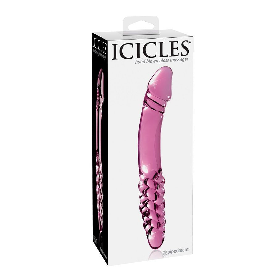 ICICLES N. 57 Glasmassager – Doppelter Glas G-Punkt- & P-Punkt-Stimulator, 13 cm Massager Vibrator Produktansicht und Details