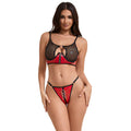 SUBBLIME - 955540 ROTES LACKLEDER-NETZ-ZIPPER-BH-SET L/XL – Bustier Bild 1