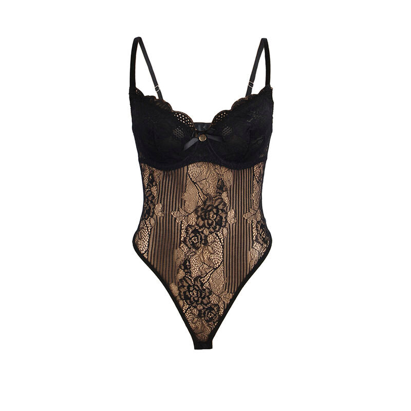 SUBBLIME - 955618 SPITZEN-BODYSUIT MIT UNTERTEILVERSCHLUSS SCHWARZ S/M – Dessous Bild 4