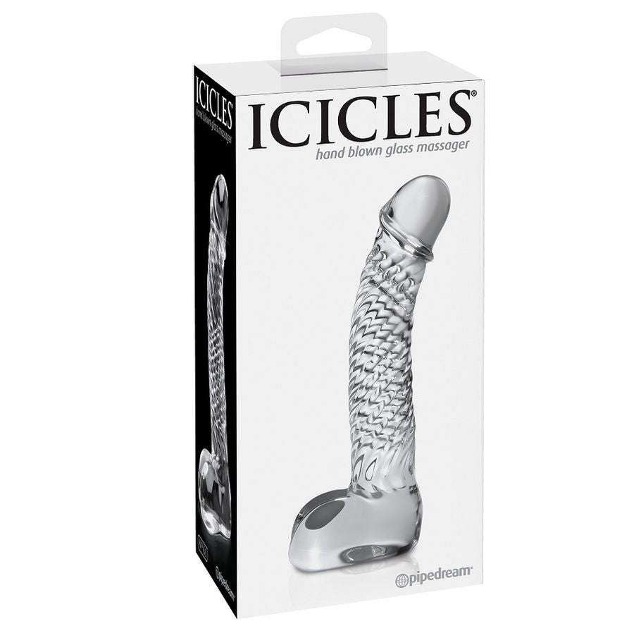 ICICLES N. 61 Kristallmassager – Glas G-Punkt- & P-Punkt-Stimulator, 13 cm Massager Vibrator Produktansicht und Details