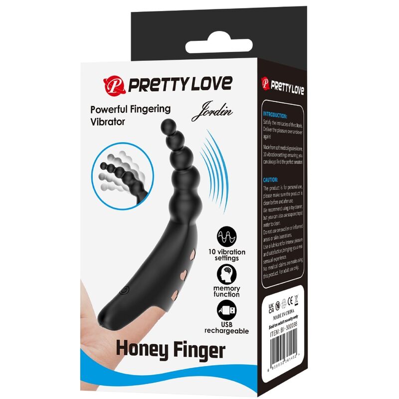 PRETTY LOVE - JORDIN FINGERVIBRATOR 10 VIBRATIONEN SCHWARZ für sinnliche Momente allein oder zu zweit