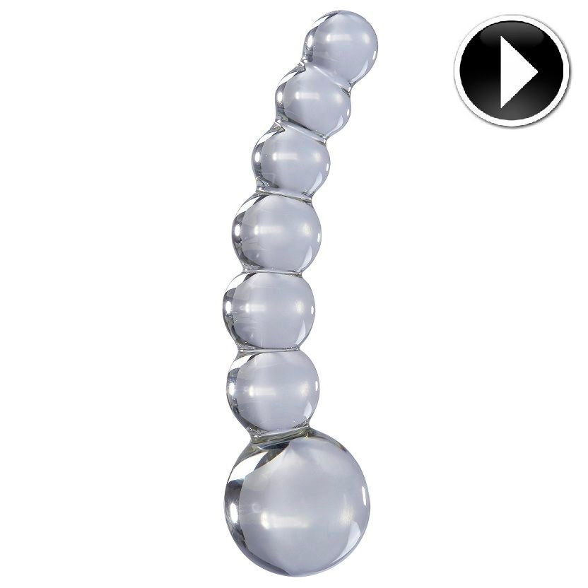 ICICLES N. 66 Transparentes Massager – Glas G-Punkt- & P-Punkt-Stimulator, 9 cm Massager Vibrator Produktansicht und Details