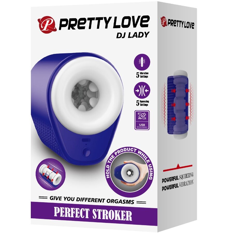 PRETTY LOVE - DJ LADY MÄNNLICHER MASTURBATOR MIT VIBRATION 5 EINSTELLUNGEN LILA – automatischer Masturbator Bild 11