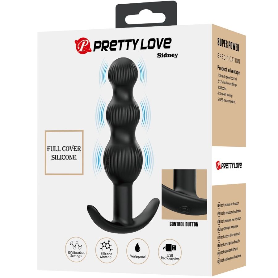 PRETTY LOVE - SIDNEY ANALVIBRATOR 10 VIBRATIONEN SCHWARZ hochwertiges Intimtoy