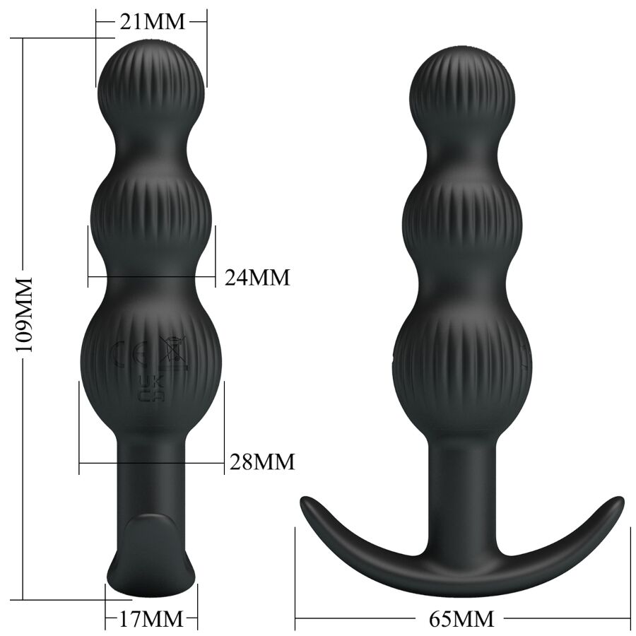 PRETTY LOVE - SIDNEY ANALVIBRATOR 10 VIBRATIONEN SCHWARZ Produktansicht und Details