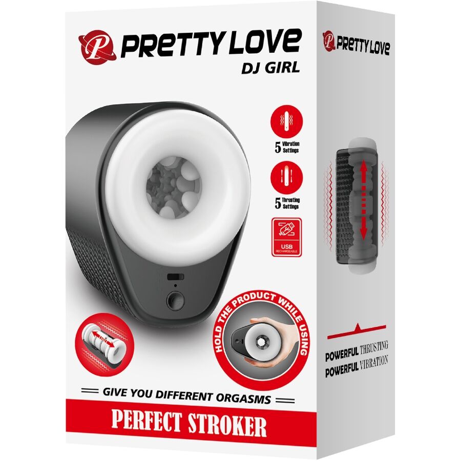 PRETTY LOVE - DJ GIRL MÄNNLICHER MASTURBATOR MIT VIBRATION 5 EINSTELLUNGEN NEGRO – automatischer Masturbator Bild 11