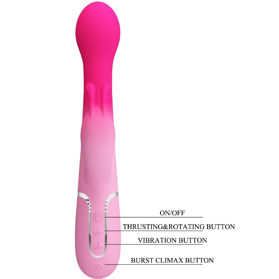 Pretty Love Dejon 3-in-1 Rabbit Vibrator Rosa – G-Punkt & Klitoris, USB aufladbar – Rabbit Vibrator Bild 9