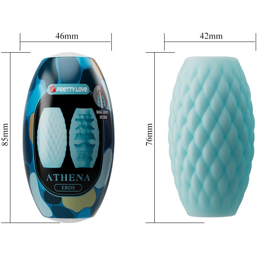 PRETTY LOVE - ATHENA EROS MÄNNLICHER MASTURBATOR AUS SILIKON, HIMMELBLAU Produktansicht und Details