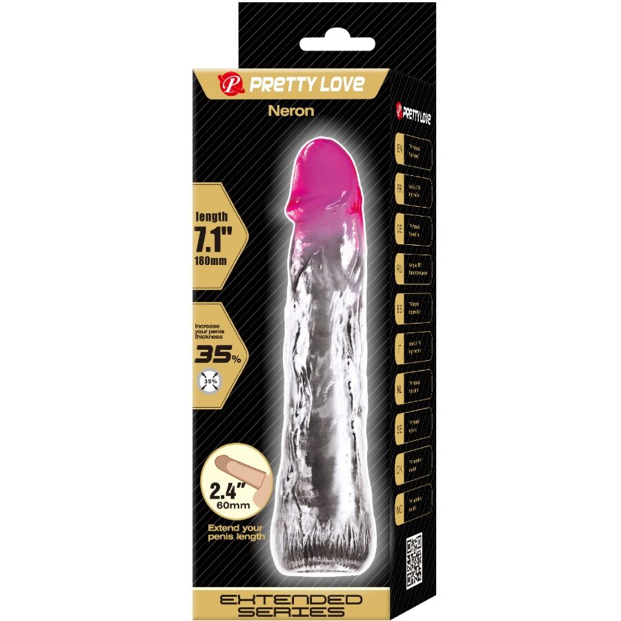 PRETTY LOVE - NERON REALISTISCHE 6 CM PENISVERGRÖSSERUNGSHÜLSE ROSA – Erotik-Zubehör Bild 6