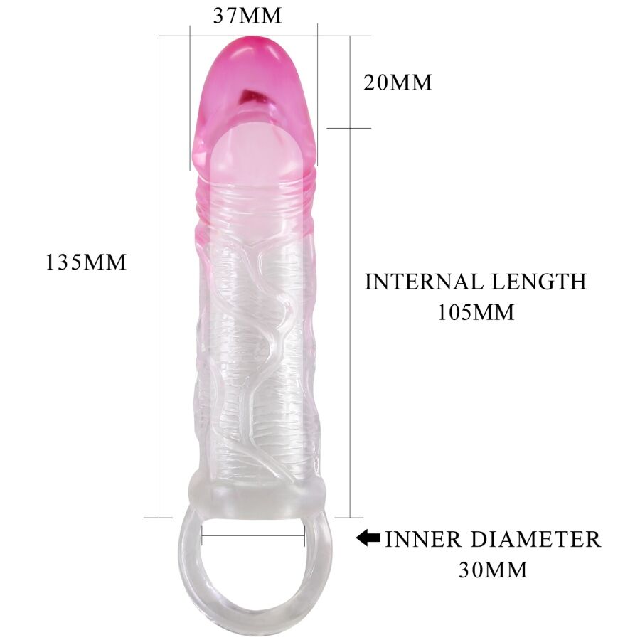 PRETTY LOVE - ODES REALISTISCHE 2 CM PENISVERGRÖSSERUNGSHÜLSE ROSA – Erotik-Zubehör Bild 6