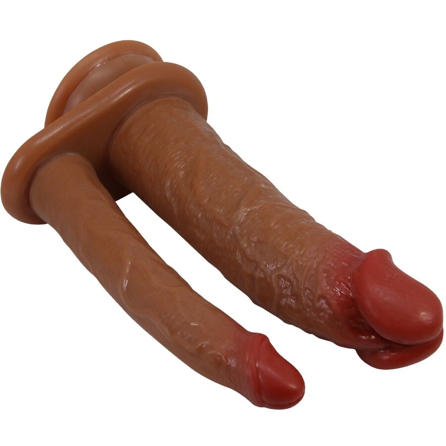 PRETTY LOVE - HULBERT DOPPELTER REALISTISCHER DILDO MIT VIBRATION MULATO bei Secret Pulse im Erotikshop