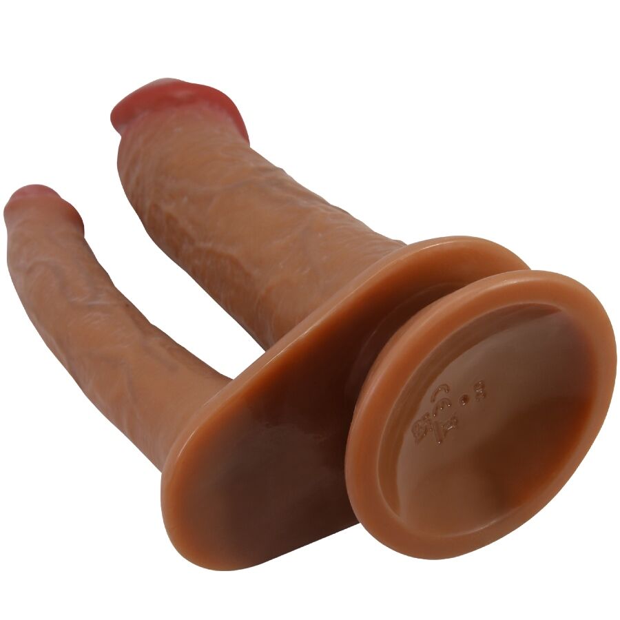 PRETTY LOVE - HULBERT DOPPELTER REALISTISCHER DILDO MIT VIBRATION MULATO für sinnliche und diskrete Momente