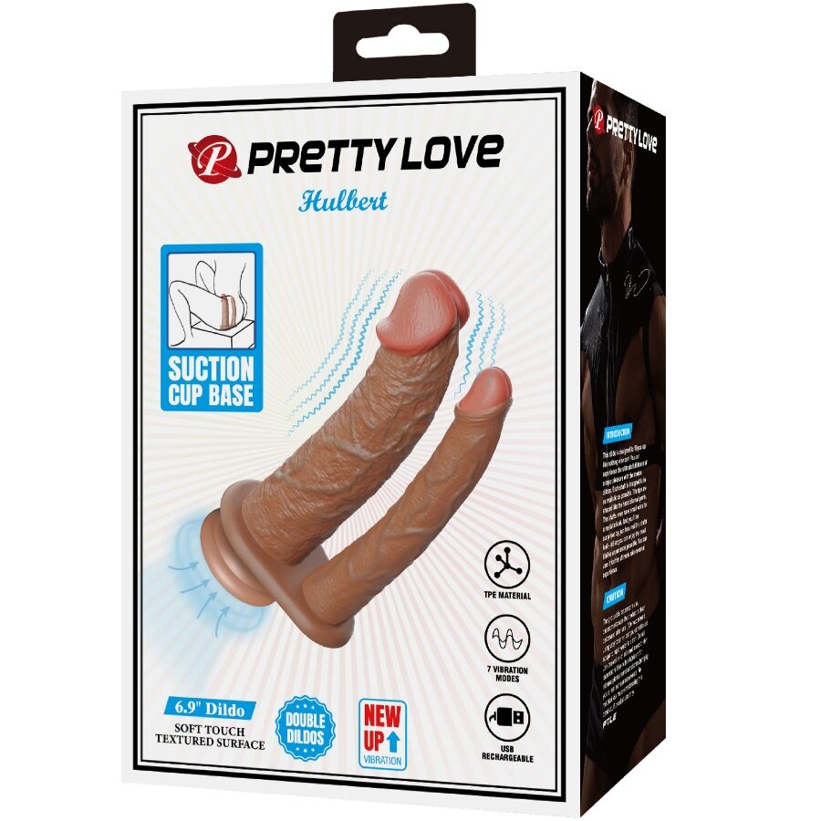 PRETTY LOVE - HULBERT DOPPELTER REALISTISCHER DILDO MIT VIBRATION MULATO bei Secret Pulse im Erotikshop