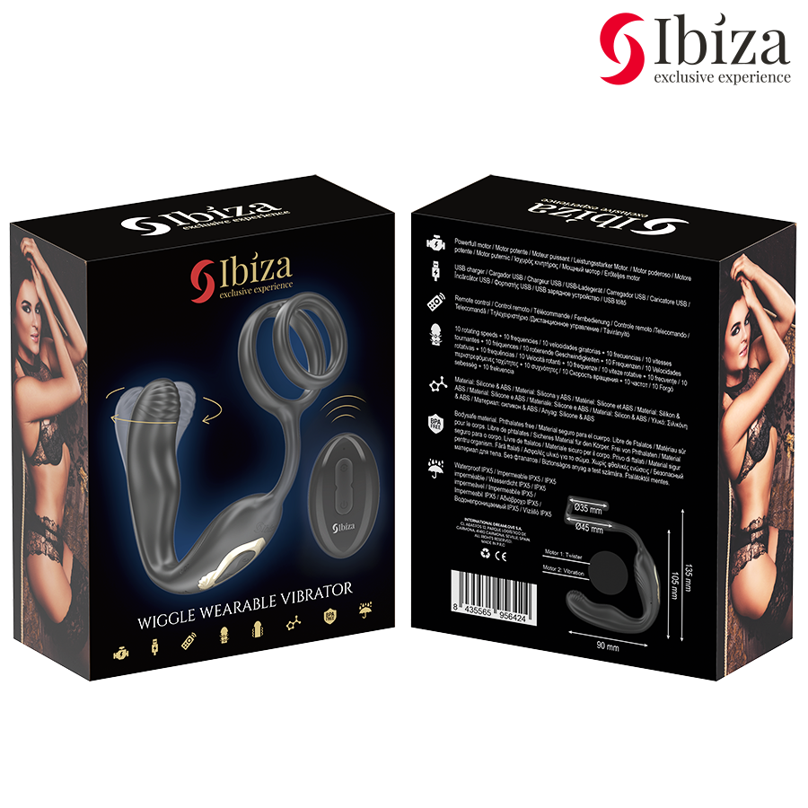 IBIZA - WIGGLE FERNGESTEUERTER ROTIERENDER ANALSTECKER MIT DAMMVIBRATION UND PENISVERGRÖSSERUNGSRINGEN Anal-Toy diskret online kaufen