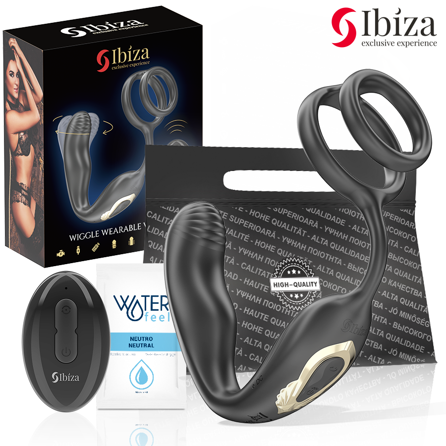 IBIZA - WIGGLE FERNGESTEUERTER ROTIERENDER ANALSTECKER MIT DAMMVIBRATION UND PENISVERGRÖSSERUNGSRINGEN Anal-Toy diskret online kaufen