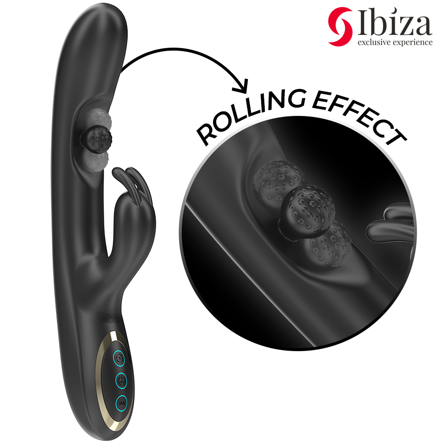 Ibiza Rabbit Vibrator – Starker 3-Motoren Dual-Stimulator, 7 Vibrationen, 10 Rollmodi Produktansicht und Details
