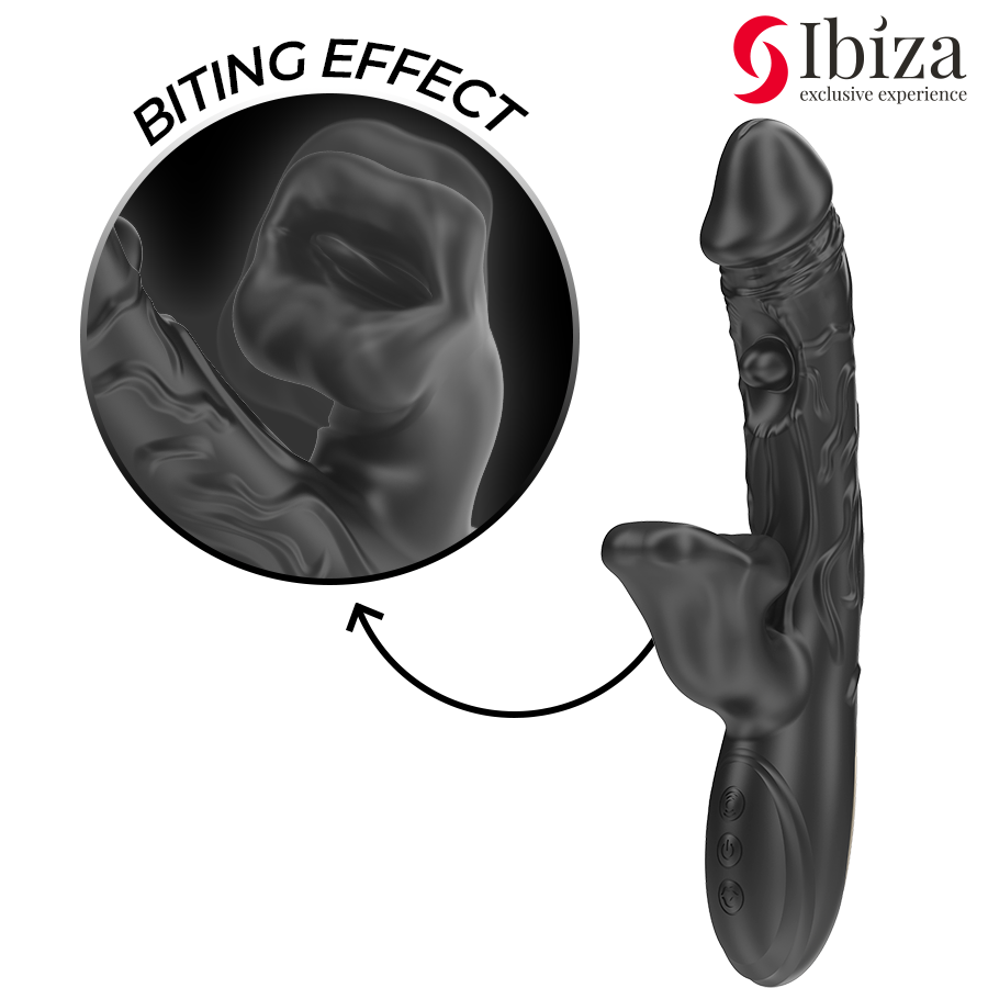 IBIZA - VIBRATOR UND KLITORIS-STIMULATOR MIT BEISS- UND ROTATIONSEFFEKT hochwertiges Sextoy bei Secret Pulse