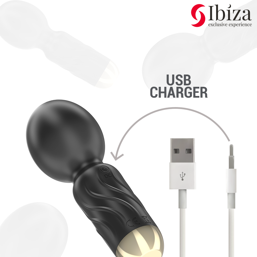 IBIZA Taschenstabvibrator – Kompakt, leistungsstark & 10 Vibrationsmodi, USB wiederaufladbar für sinnliche Momente allein oder zu zweit
