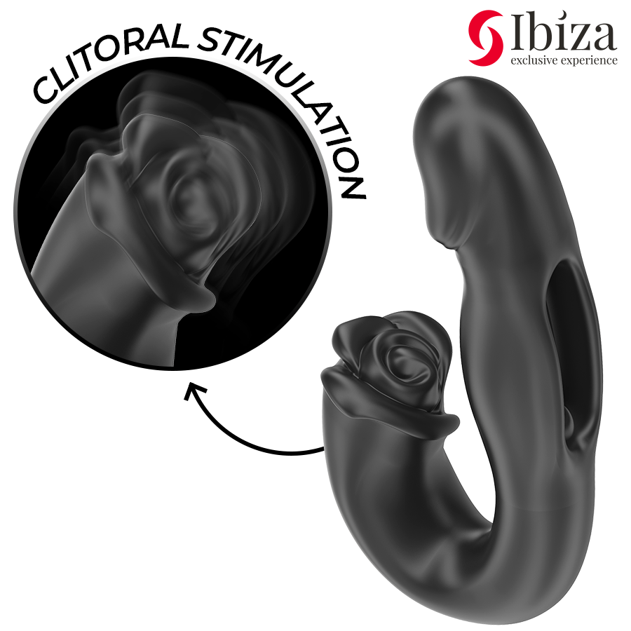 IBIZA - ROSE VIBRATOR SCHNAPPEFFEKT UND KLITORIS-STIMULATOR hochwertiges Sextoy bei Secret Pulse