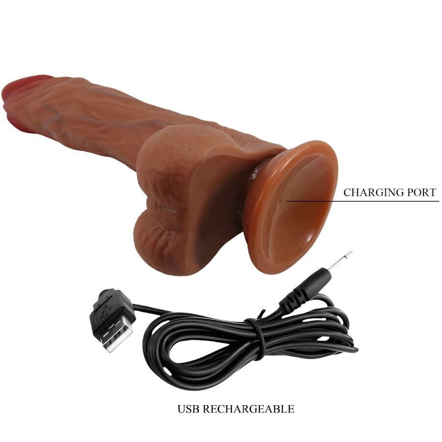BAILE Calisto Realistischer Dildo 24 cm – Hautfarben, USB wiederaufladbar, 5 Funktionen Produktansicht und Details