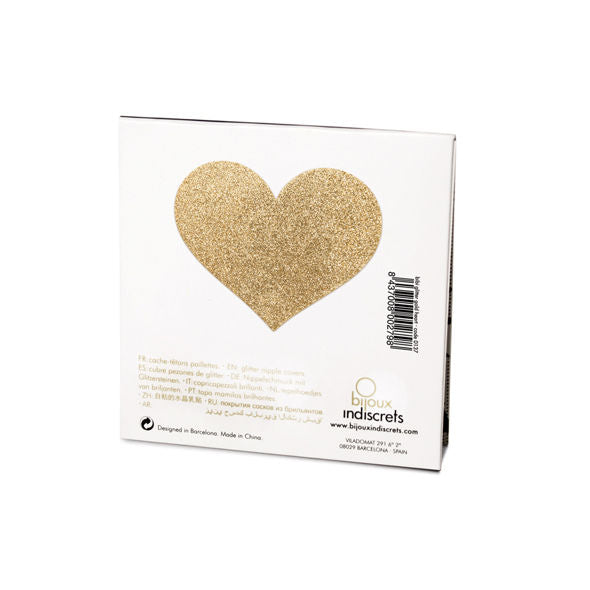BIJOUX - INDISCRETS FLASH GOLDEN HEART NIPPELABDECKUNGEN – Brust-Accessoire Bild 3