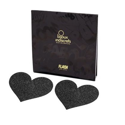 BIJOUX - INDISCRETS FLASH BLACK HEART NIPPLE CUTS – Erotik-Zubehör Bild 1