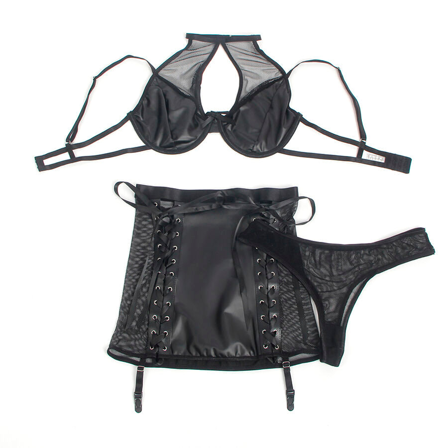 SUBBLIME - 957582 LEDER-BH UND ROCK-SET SCHWARZ S/M für sinnliche Momente
