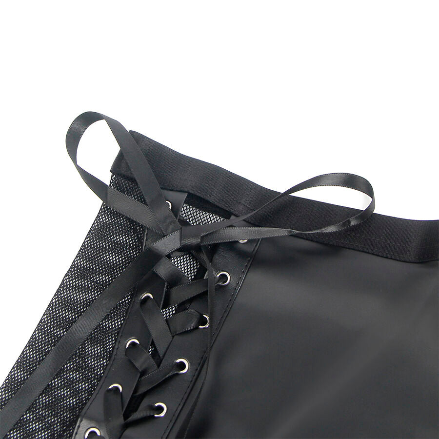 SUBBLIME - 957582 LEDER-BH UND ROCK-SET SCHWARZ S/M Bustier Produktansicht