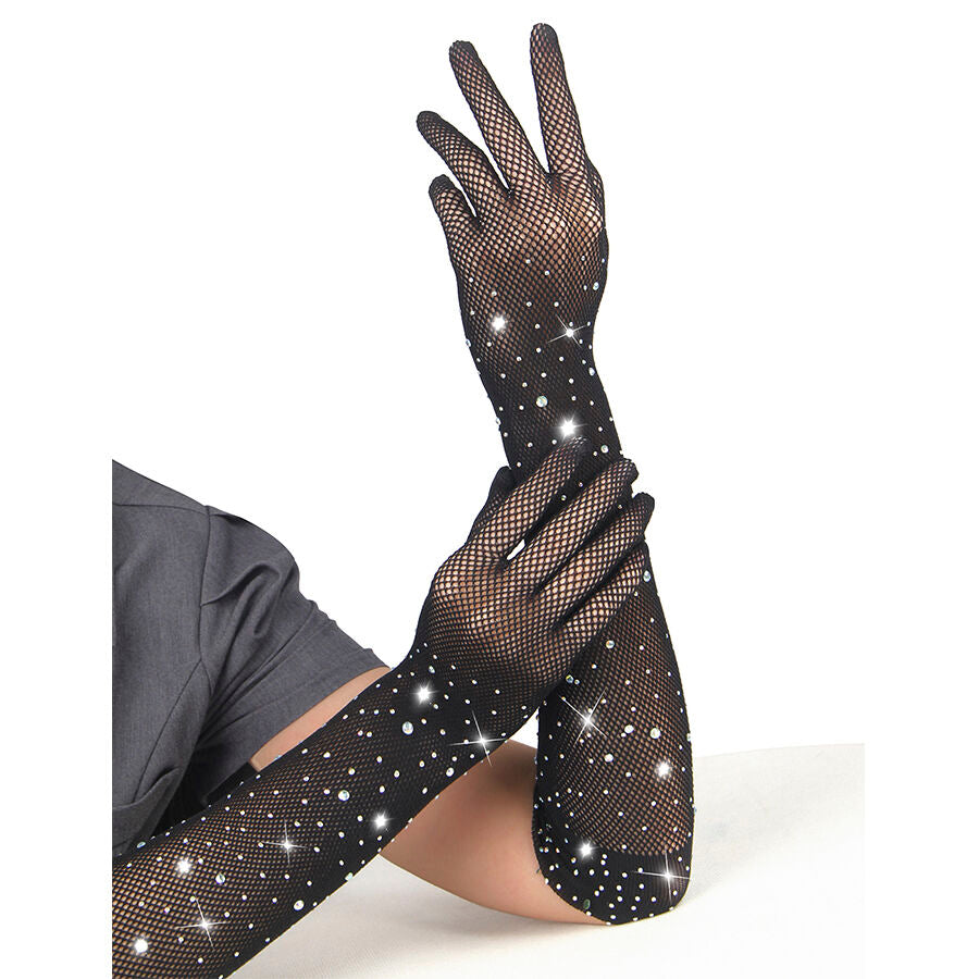 SUBBLIME - 957469SHINE TRANSPARENTE HANDSCHUHE SCHWARZ S/M Dessous diskret online kaufen