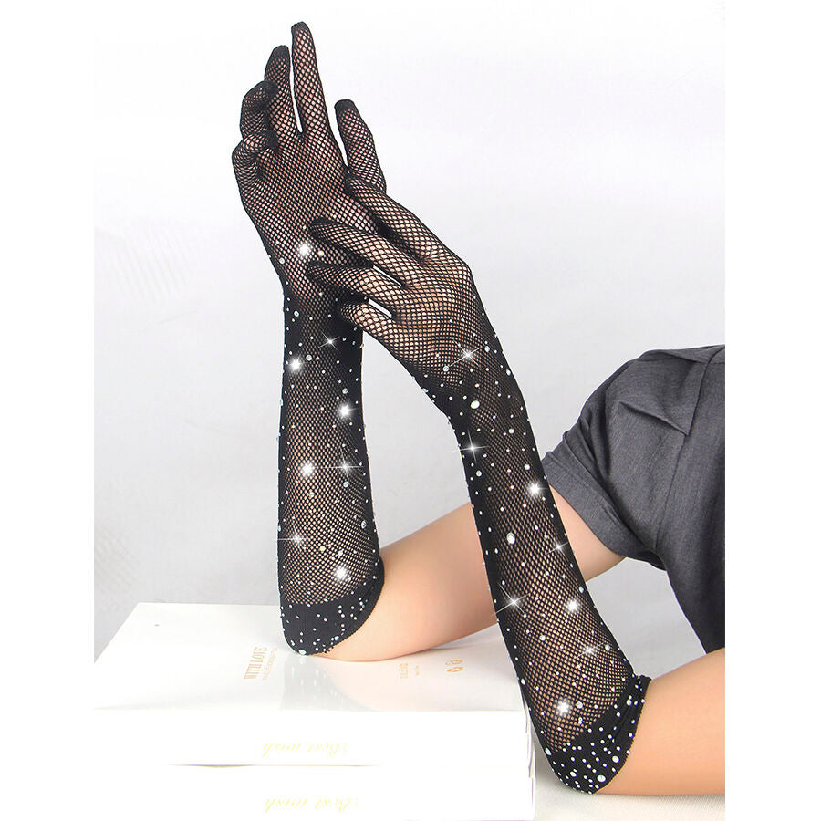 SUBBLIME - 957469SHINE TRANSPARENTE HANDSCHUHE SCHWARZ S/M Dessous Produktansicht