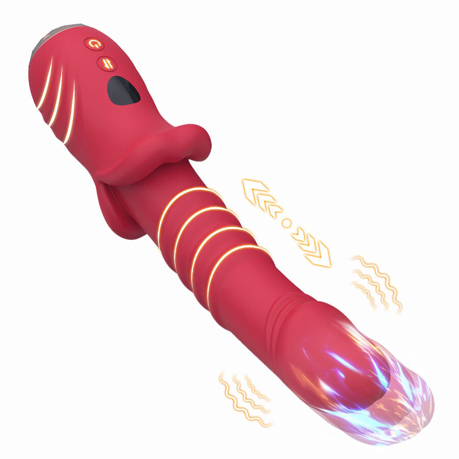 ARMONY A-Punkt Vibrator Dildo Rot – 9 Vibrations- & Stoßmodi, USB-C Produktansicht und Details