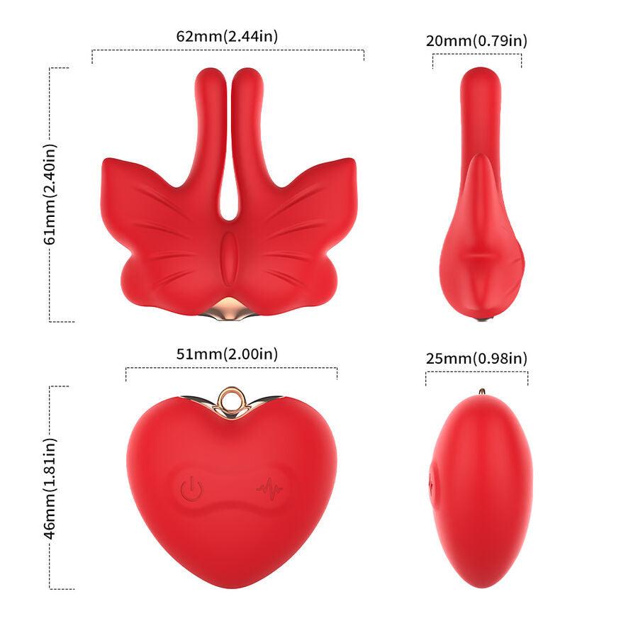 ARMONY Magnetische Nippelklemmen mit Vibration – Schmetterling | Secret Pulse für sinnliche und diskrete Momente