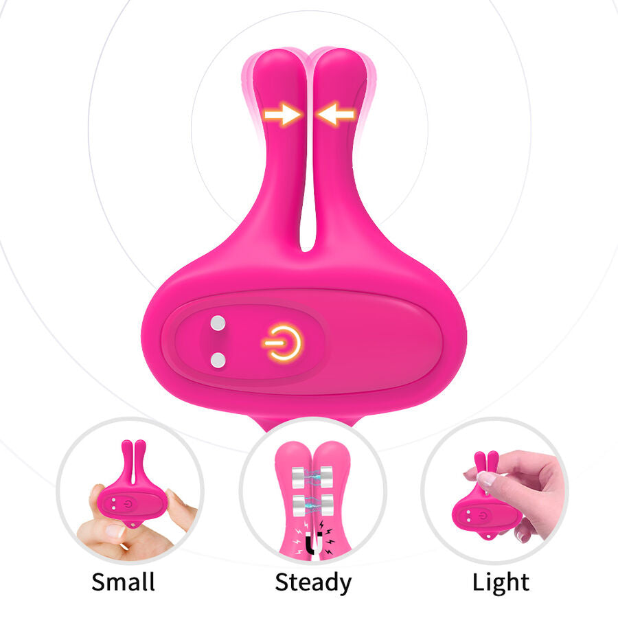 ARMONY Magnetische Nippelklemmen mit Vibration – Kaninchen Rosa | Secret Pulse – Nippelklemme Bild 3