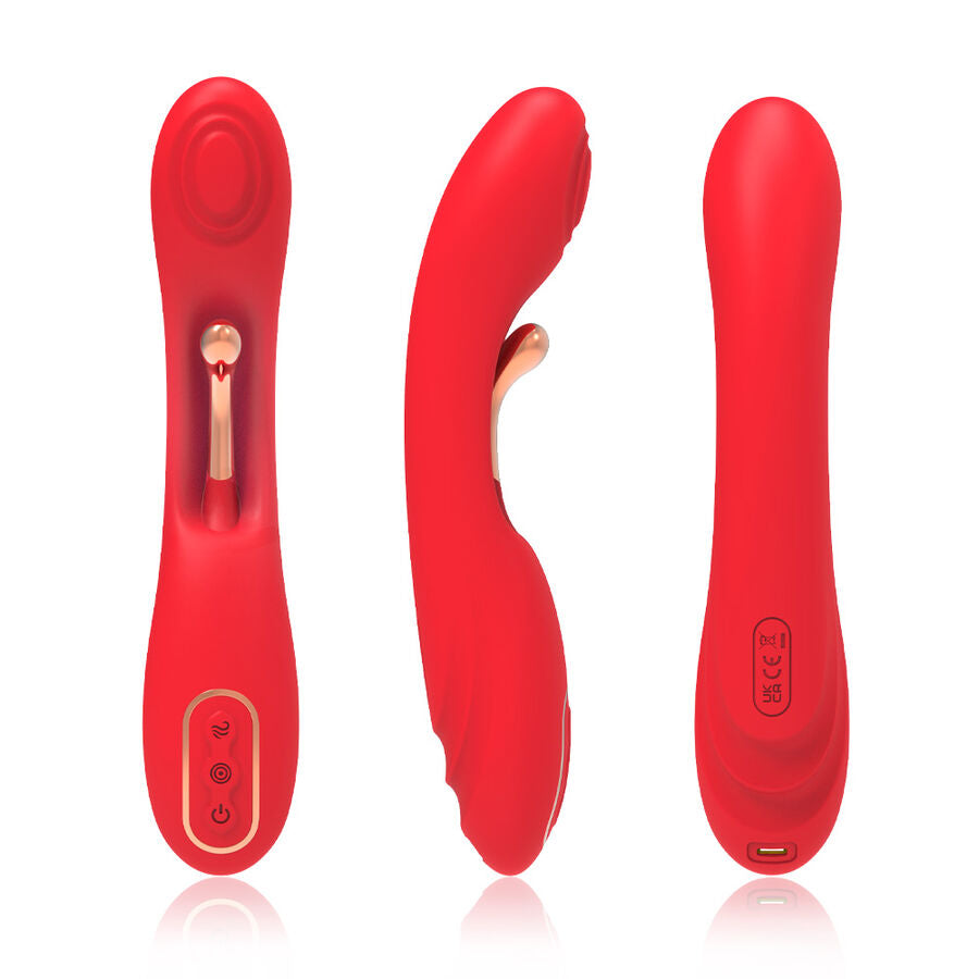 Armony Vibrator Rot | Oszillierende Zunge, 18 Modi, wasserdicht Produktansicht und Details
