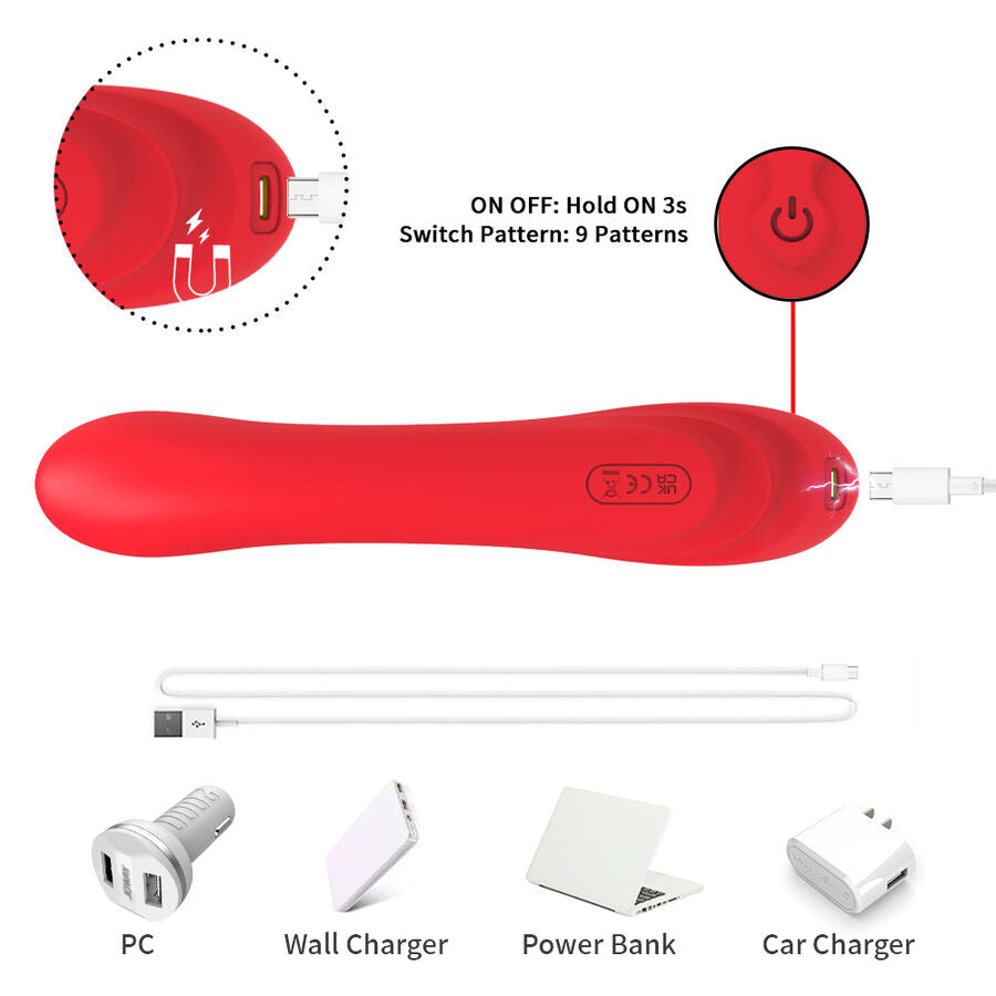 Armony Vibrator Rot | Oszillierende Zunge, 18 Modi, wasserdicht hochwertiges Sextoy bei Secret Pulse