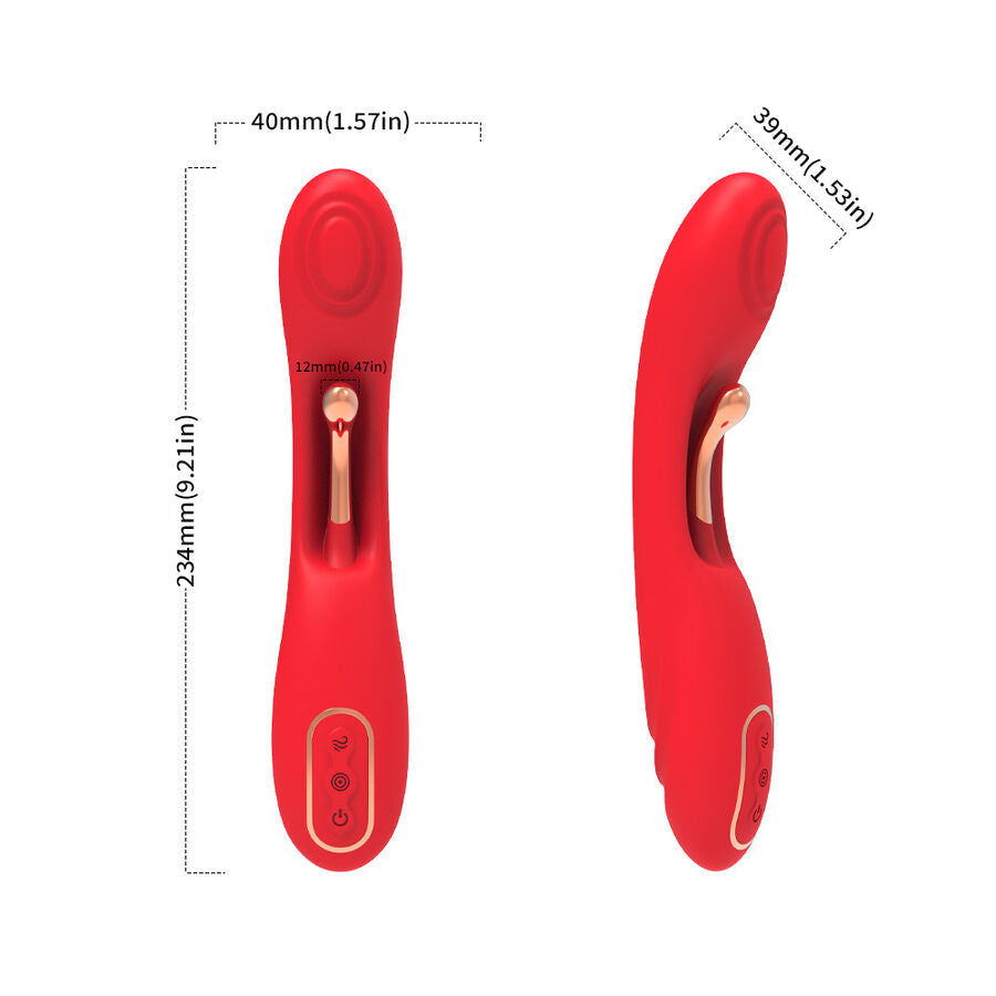 Armony Vibrator Rot | Oszillierende Zunge, 18 Modi, wasserdicht Produktansicht und Details