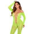 LEG AVENUE - BODYSTOCKING MIT OHNE SCHRITT EXOTIC SNAKE LACE NEONGRÜN Dessous-Body Produktansicht