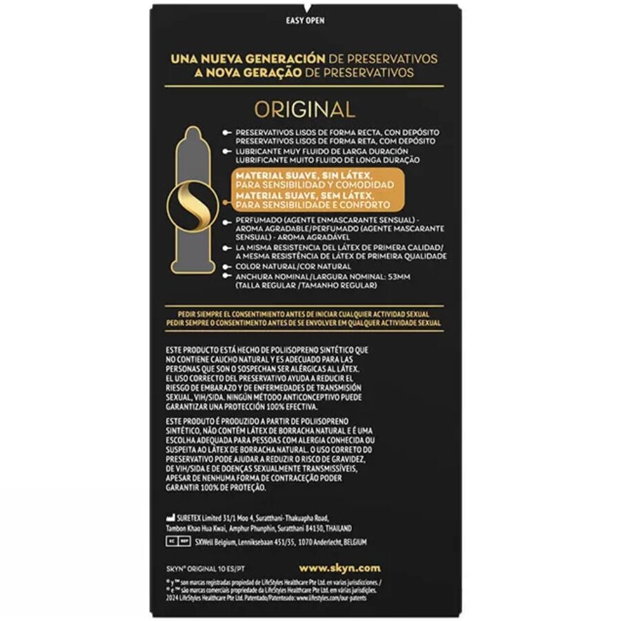 SKYN - ORIGINAL KONDOM NATÜRLICHE SENSATION 10 EINHEITEN für Schutz und angenehmes Gefühl