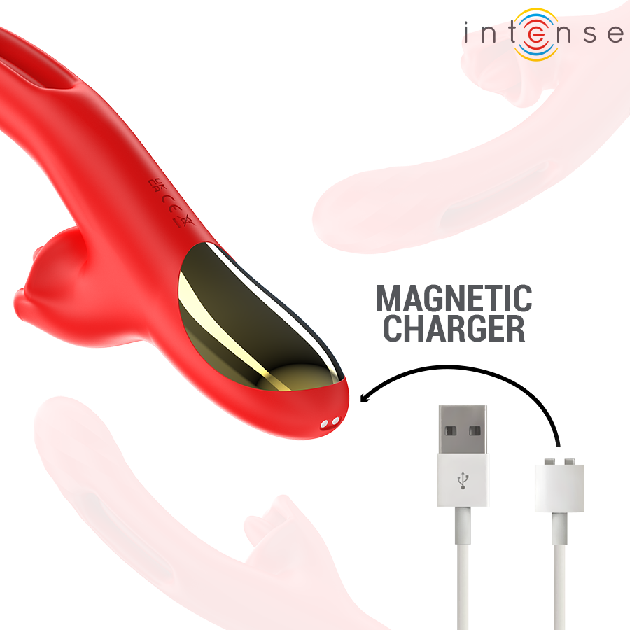 INTENSE - JESSICA MULTIFUNKTIONSVIBRATOR KLITORISSTIMULATION 24,8 CM ROT Klitorisstimulator diskret online kaufen