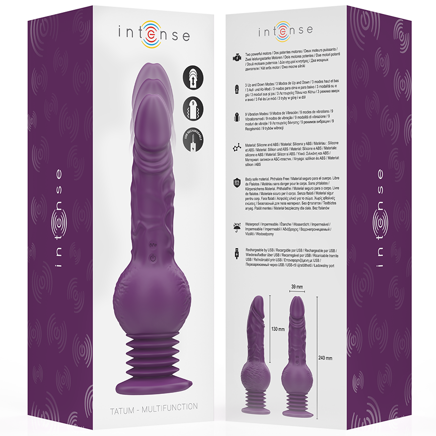 Intense Tatum Vibrator Lila | Multifunktion, Auf-/Abbewegung 24 cm für intensive Stimulation und Self-Love