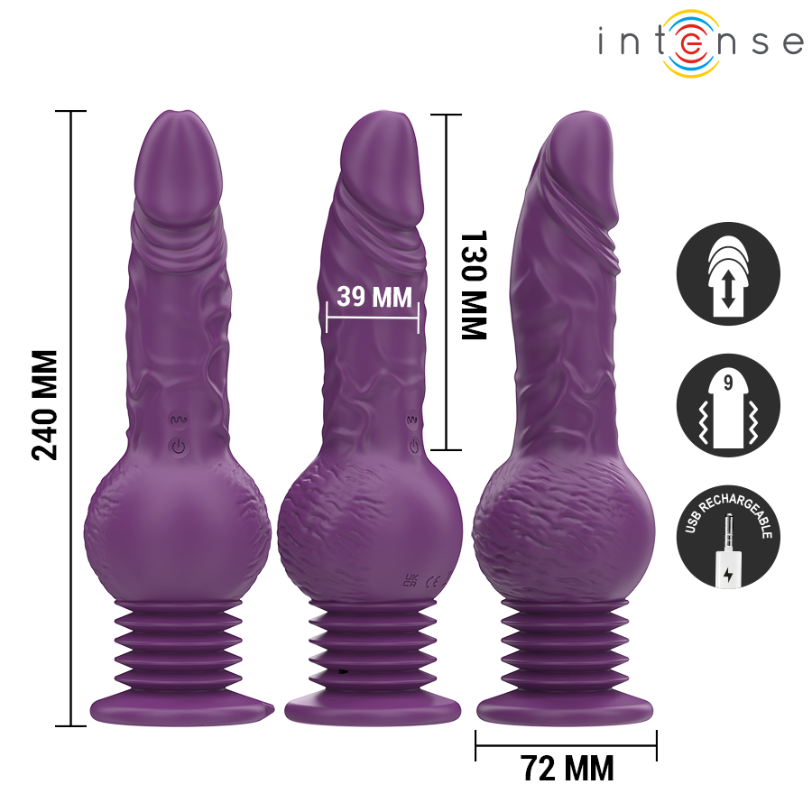 Intense Tatum Vibrator Lila | Multifunktion, Auf-/Abbewegung 24 cm für intensive Stimulation und Self-Love