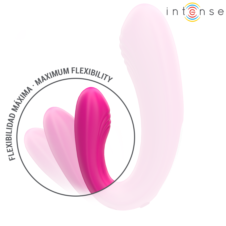 INTENSE - JANET DOPPELTER U-FÖRMIGER STIMULATOR UND VIBRATOR MIT FERNBEDIENUNG ROSA für sinnliche Momente allein oder zu zweit