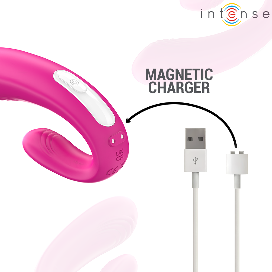 INTENSE - JANET DOPPELTER U-FÖRMIGER STIMULATOR UND VIBRATOR MIT FERNBEDIENUNG ROSA für intensive Stimulation und Self-Love