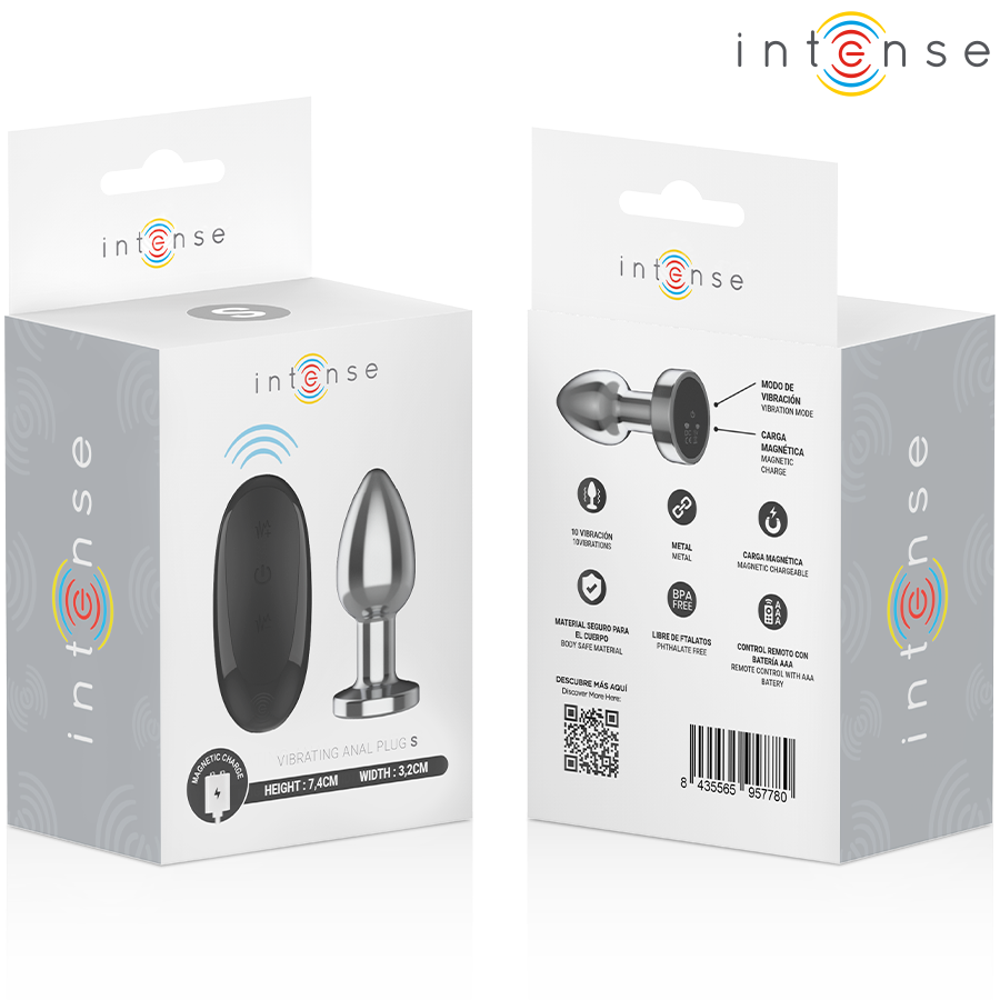 INTENSE Analplug Metall S – 10 Vibrationsmodi mit Fernbedienung Produktansicht und Details